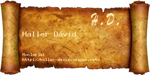 Haller Dávid névjegykártya
